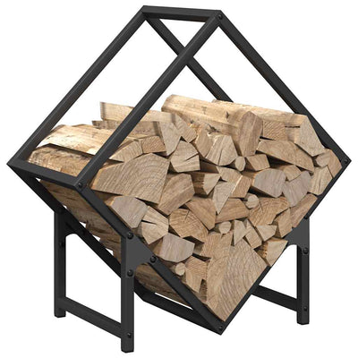 Polttopuuteline musta 50x25x50 cm kylmävalssattua terästä