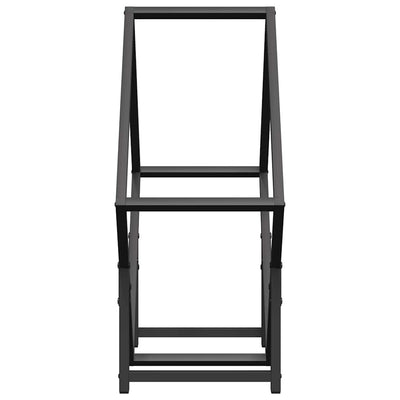 Polttopuuteline Musta 60x25x60 cm Kylmävalssattua terästä
