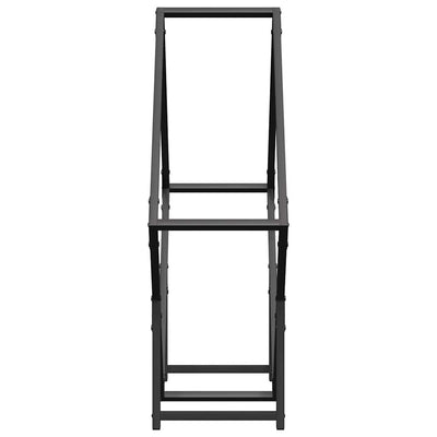 Polttopuuteline musta 80x25x80 cm kylmävalssattua terästä