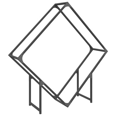 Polttopuuteline Musta 100x25x100 cm Kylmävalssattua terästä