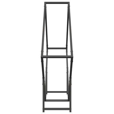 Polttopuuteline Musta 100x25x100 cm Kylmävalssattua terästä