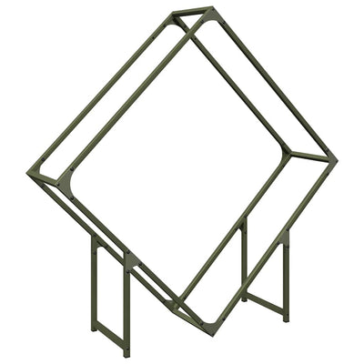 Polttopuut oliivinvihreä 100x25x100 cm Kylmävalssattu teräs