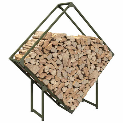 Polttopuut oliivinvihreä 100x25x100 cm Kylmävalssattu teräs