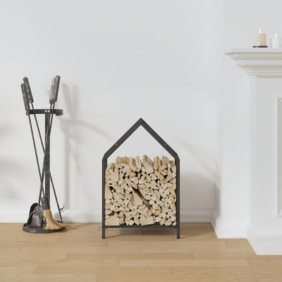 Polttopuuteline musta 40x25x60 cm kylmävalssattua terästä