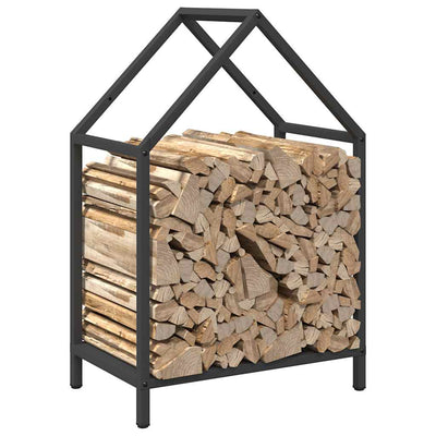 Polttopuuteline musta 40x25x60 cm kylmävalssattua terästä
