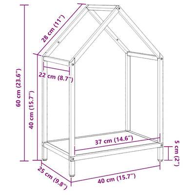 Polttopuut antrasiitti 40x25x60 cm Kylmävalssattu teräs
