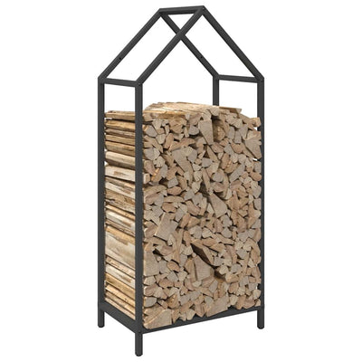Polttopuuteline musta 40x25x90 cm kylmävalssattua terästä