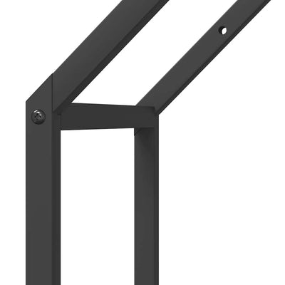 Polttopuuteline musta 40x25x90 cm kylmävalssattua terästä