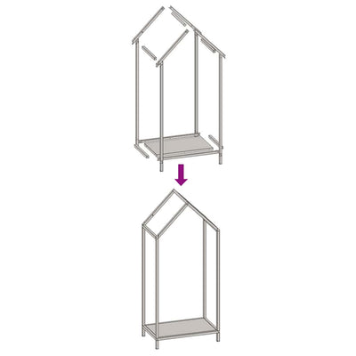 Polttopuuteline musta 40x25x90 cm kylmävalssattua terästä
