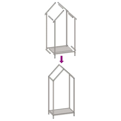 Polttopuut antrasiitti 40x25x90 cm kylmävalssattua terästä