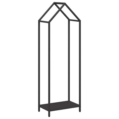 Polttopuuteline Musta 40x25x120 cm Kylmävalssattua terästä