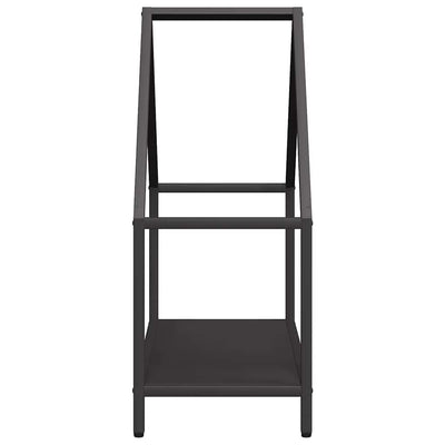 Polttopuuteline Musta 60x25x60 cm Kylmävalssattua terästä