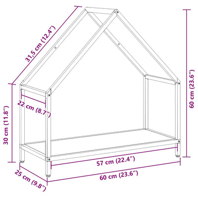 Polttopuuteline Musta 60x25x60 cm Kylmävalssattua terästä