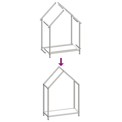 Polttopuuteline musta 60x25x90 cm kylmävalssattua terästä