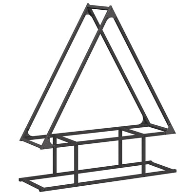 Polttopuuteline musta 80x25x90 cm kylmävalssattua terästä