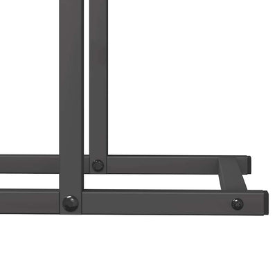 Polttopuuteline musta 80x25x90 cm kylmävalssattua terästä