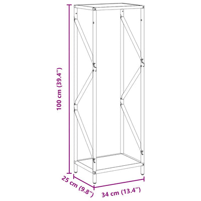 Antrasiitti polttopuut Tayla 34x25x100cm (kylmävalssattu teräs)