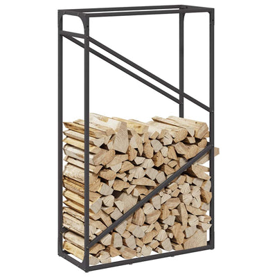 Polttopuuteline musta 60x25x100 cm kylmävalssattua terästä