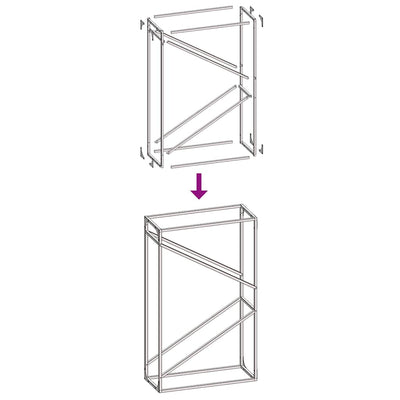 Polttopuuteline musta 60x25x100 cm kylmävalssattua terästä