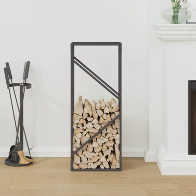 Polttopuuteline musta 40x25x100 cm kylmävalssattua terästä