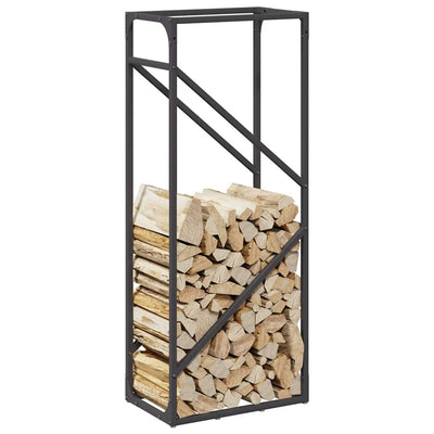 Polttopuuteline musta 40x25x100 cm kylmävalssattua terästä