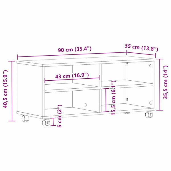TV-kaappi 90 x 35 x 40.5 cm Ruskea Tekninen puu