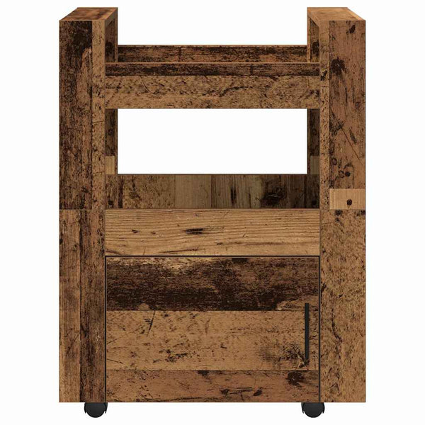 Keittiövaunu Vanha puu 60 x 45 x 80 cm Tekninen puu
