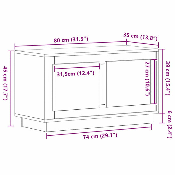 TV-kaappi Vanha puu 80 x 35 x 45 cm Tekninen puu
