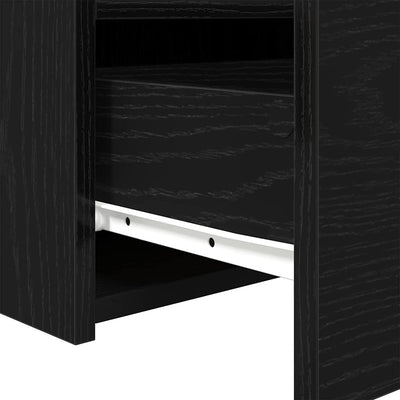 Yöpöytä 2 pcs Musta tammi 50 x 40 x 45 cm Tekninen puu