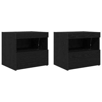 Yöpöytä 2 pcs Musta tammi 50 x 40 x 45 cm Tekninen puu