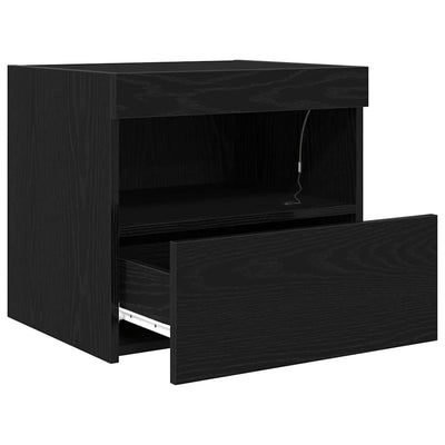 Yöpöytä 2 pcs Musta tammi 50 x 40 x 45 cm Tekninen puu