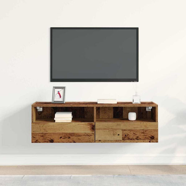 TV-seinäkaappi Vanha puu 100 x 30 x 30 cm Tekninen puu