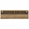 TV-seinäkaappi 2 pcs artesaani tammi 100 x 30 x 30 cm