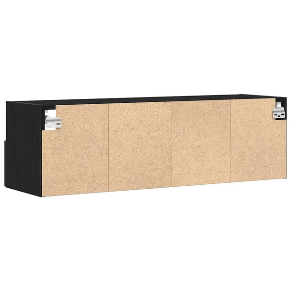 TV-seinäkaappi 2 pcs Musta tammi 100 x 30 x 30 cm Tekninen puu