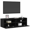 TV-seinäkaappi 2 pcs Musta tammi 100 x 30 x 30 cm Tekninen puu