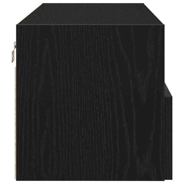 TV-seinäkaappi 2 pcs Musta tammi 100 x 30 x 30 cm Tekninen puu
