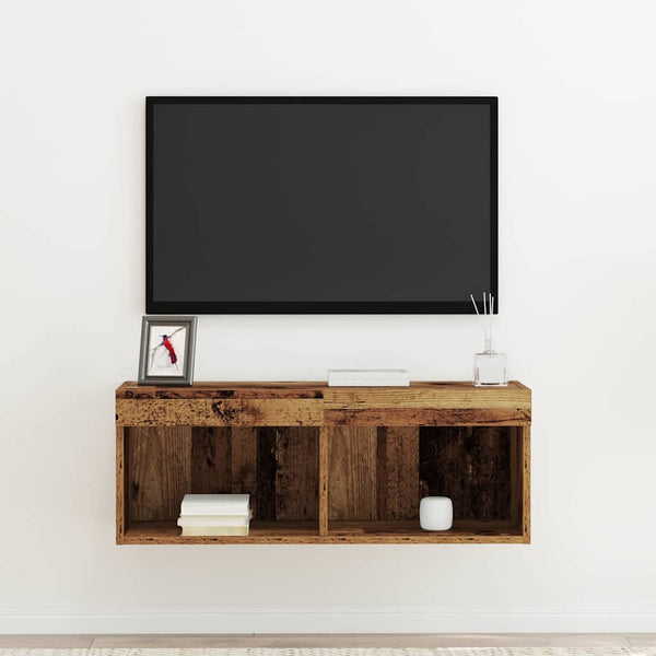 TV-tasosetti Vanha puu 80 x 30 x 30 cm Tekninen puu