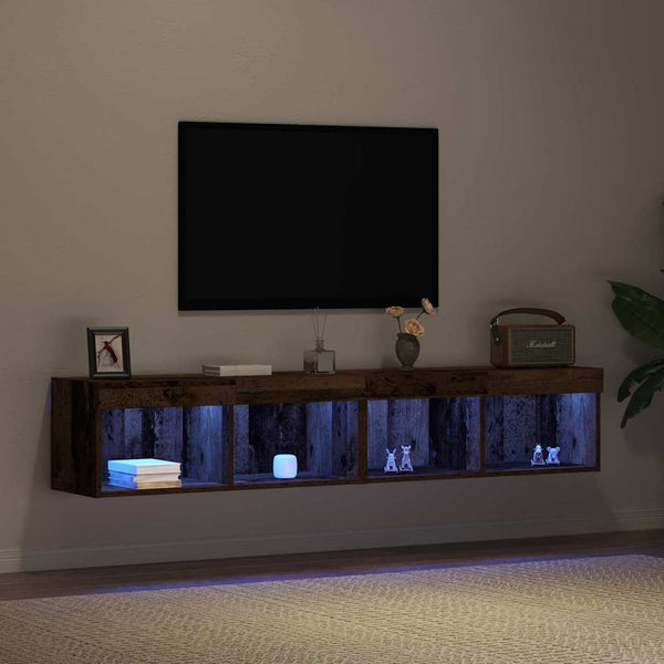 TV-tasosetti 2 pcs Vanha puu 80 x 30 x 30 cm Tekninen puu