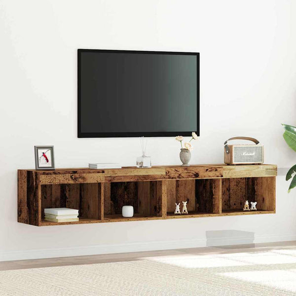 TV-tasosetti 2 pcs Vanha puu 80 x 30 x 30 cm Tekninen puu