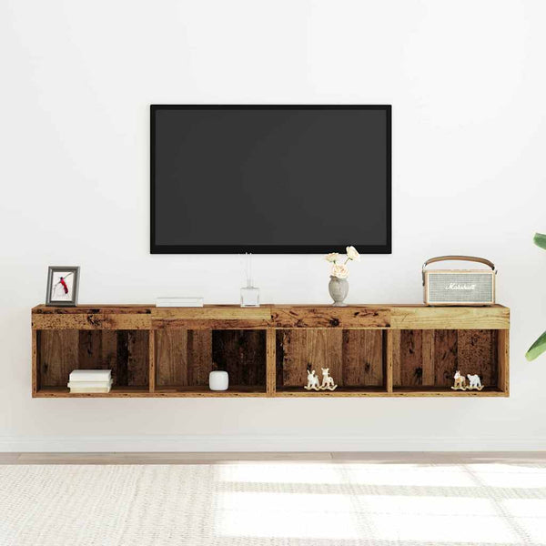 TV-tasosetti 2 pcs Vanha puu 80 x 30 x 30 cm Tekninen puu