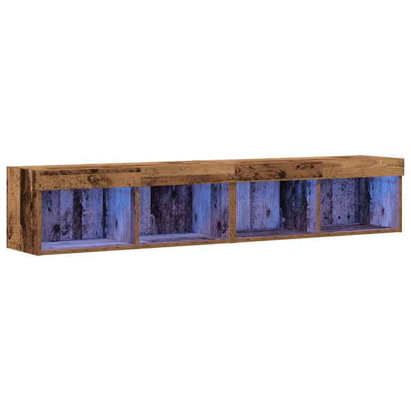 TV-tasosetti 2 pcs Vanha puu 80 x 30 x 30 cm Tekninen puu