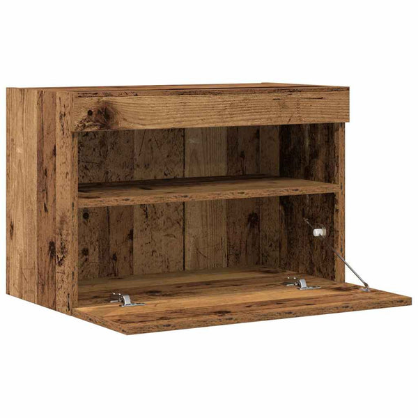 TV-seinäkaappi 2 pcs Vanha puu 60 x 30 x 40 cm Tekninen puu