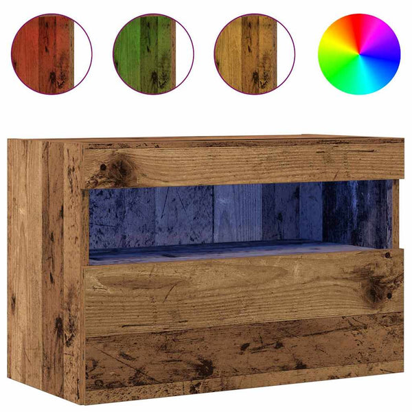 TV-seinäkaappi 2 pcs Vanha puu 60 x 30 x 40 cm Tekninen puu