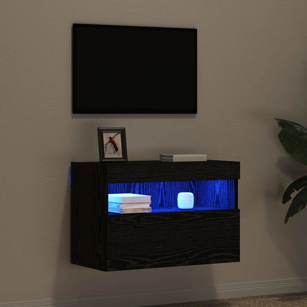 TV-seinäkaappi Tekninen puu 60 x 30 x 40 cm Musta tammi