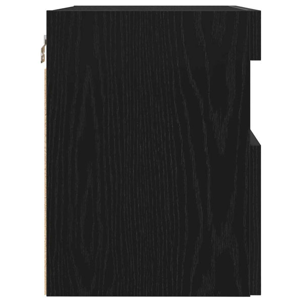 Musta tammi TV-seinäkaappi 60 x 30 x 40 cm Tekninen puu