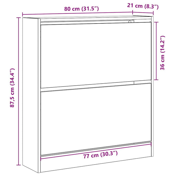 Kenkäkaappi 80 x 21 x 87,5 cm Tekninen puu Vanha puu