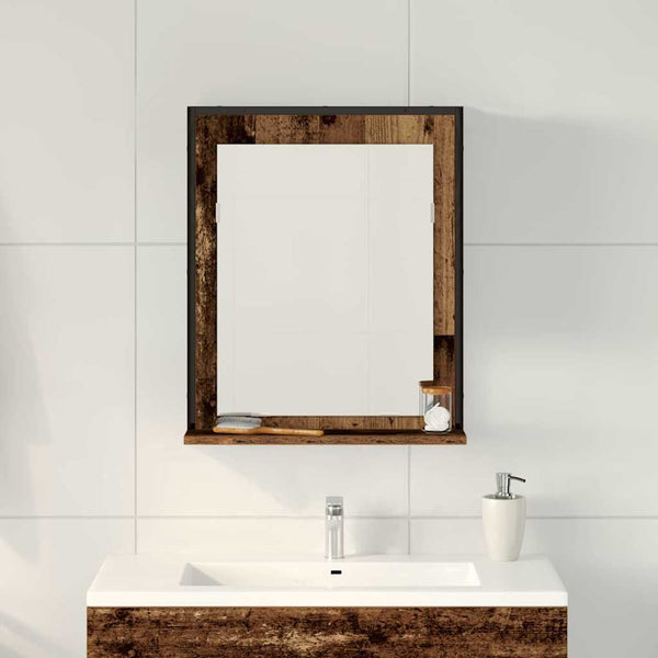 Peili Vanha puu 50 x 12 x 60 cm Lasi ja suunniteltu puu