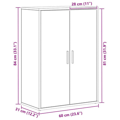 Sivupöytä Musta tammi 60 x 31 x 84 cm Tekninen puu