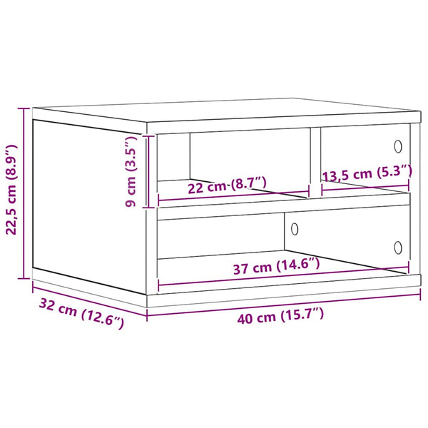 Tulostinpidike Artisan tammi 40 x 32 x 22,5 cm Tekninen puu