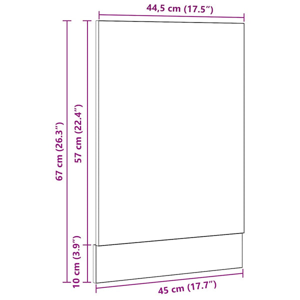 Astianpesukoneen paneeli Lyon musta tammi 45x1,5x67 cm tekopuu